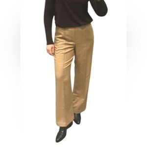 J. Jill Tan Brown Knit Pintuck Flat Front Trousers Slack Casual Dress Pants